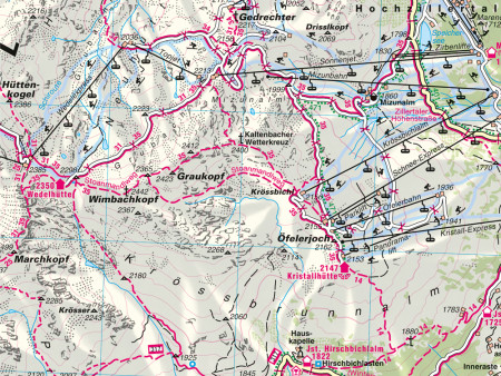 Ausschnitt aus Wanderkarte Nr.26 Zillertal