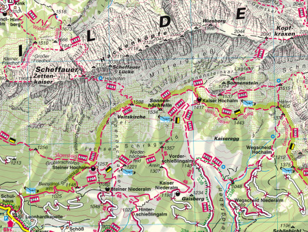 Ausschnitt aus Wanderkarte Nr.34 Wilder Kaiser-Brixental