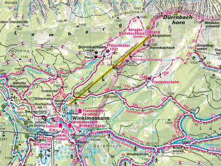 Ausschnitt aus Wanderkarte Nr.37 Reit im Winkl-Kaiserwinkl