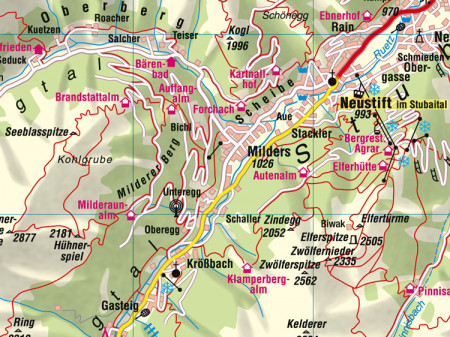 Ausschnitt aus Aushangkarte Bezirk Innsbruck Land