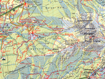 Ausschnitt aus Wanderkarte Nr.06 Meran & Umgebung