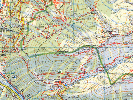 Ausschnitt aus Wanderkarte Nr.16 Ahrntaler Berge