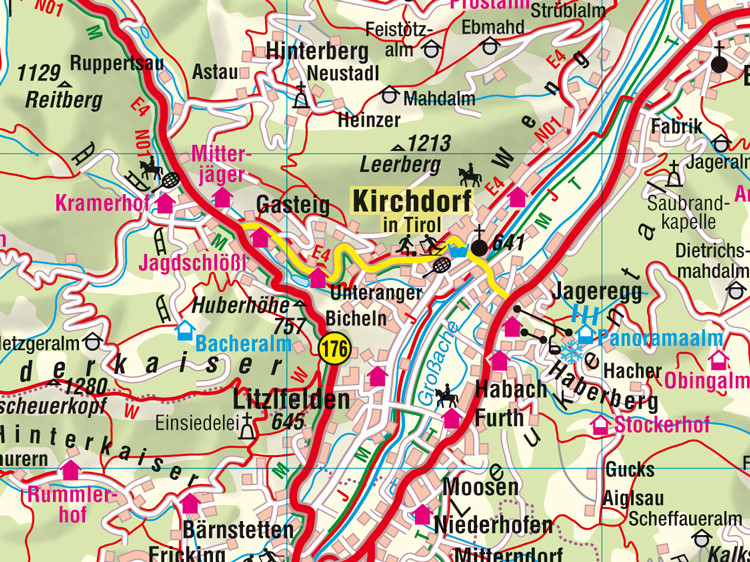 kitzbühel karte umgebung Aushangkarte Bezirk Kitzbuhel kitzbühel karte umgebung