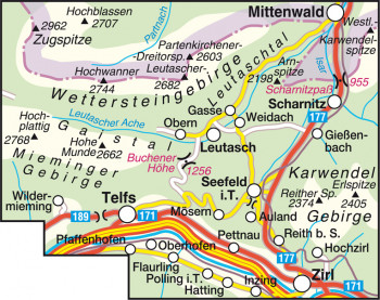 Blattübersicht Wanderkarte Nr.3 Seefeld-Leutasch