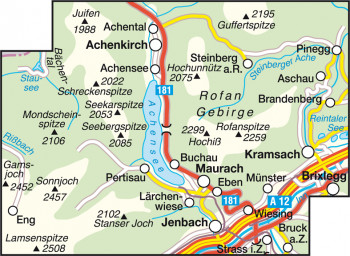 Blattübersicht Wanderkarte Nr.30 Achensee-Rofangebirge