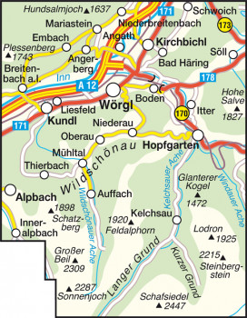 Blattübersicht Wanderkarte Nr.32 Wildschönau