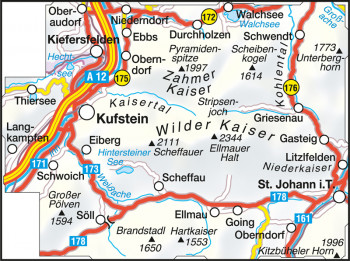 Blattübersicht Wanderkarte Nr.33 Kaisergebirge