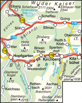 Blattübersicht Wanderkarte Nr.34 Wilder Kaiser-Brixental