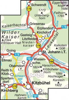 Blattübersicht Wanderkarte Nr.36 St. Johann in Tirol