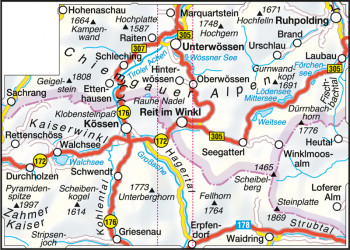 Blattübersicht Wanderkarte Nr.37 Reit im Winkl-Kaiserwinkl